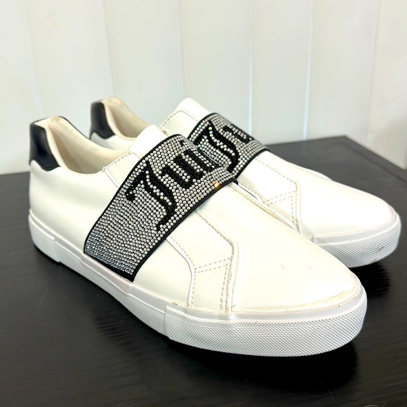 Juicy Couture Shoes - Juicy Couture rhinestone slip on sneakers white leather size 9.5